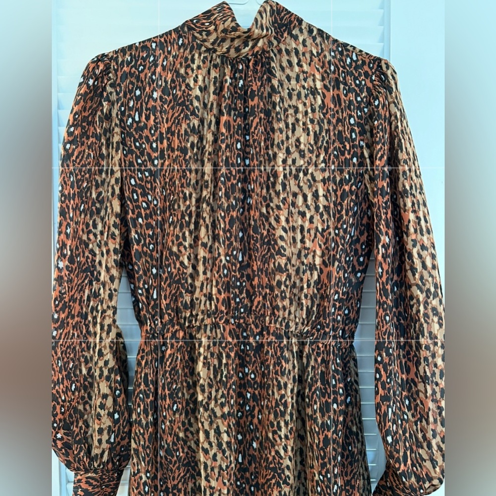 VTG 70’s Designer Albert Capraro Leopard Animal Print Long Sleeve Dress